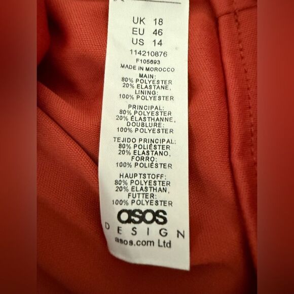 Sophisticated ASOS Off-Shoulder Burnt Orange Rust Polka Dot Overlay Long Dress - Picture 3 of 6